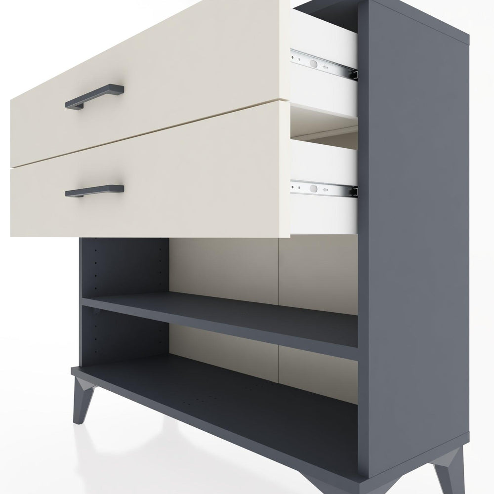 Woodntry Modüler Şifonyer İki Çekmeceli V1 88x30x68 cm Antrasit - Woodntry