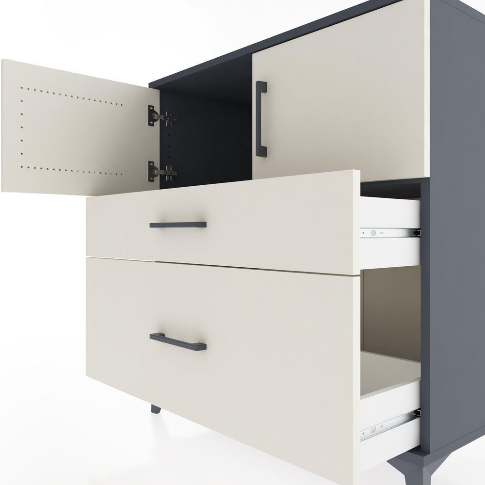 Woodntry Modular Dresser Anthracite 88x44x84 cm with Cover and Drawer KC110-2