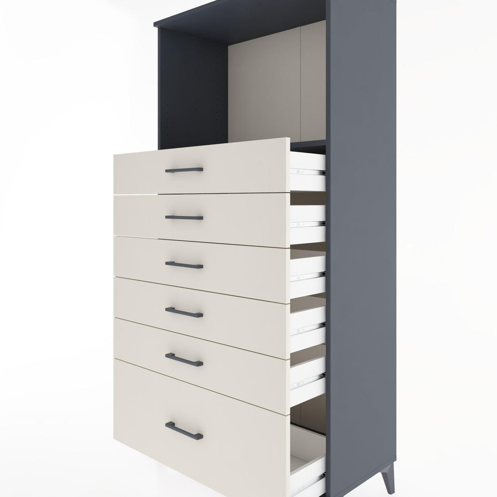 Woodntry Modular Cabinet Anthracite 88x44x170 cm with Drawers and Shelves CR39-2