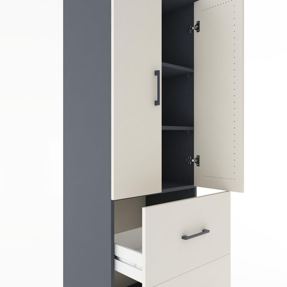 Woodntry Modular Cabinet Anthracite 60x44x170 cm with Doors and Drawers KC21-2