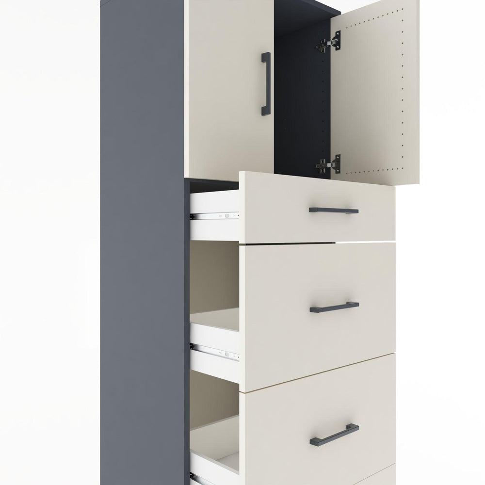 Woodntry Modular Cabinet Anthracite 60x44x170 cm with Doors and Drawers KC23-2