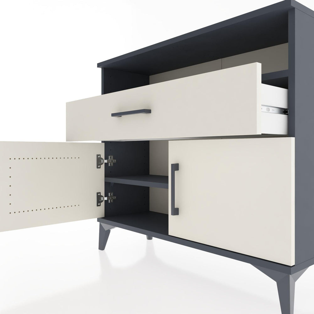 Woodntry Modüler Şifonyer Kapak Raf Çekmeceli 88x30x68 cm Antrasit - Woodntry