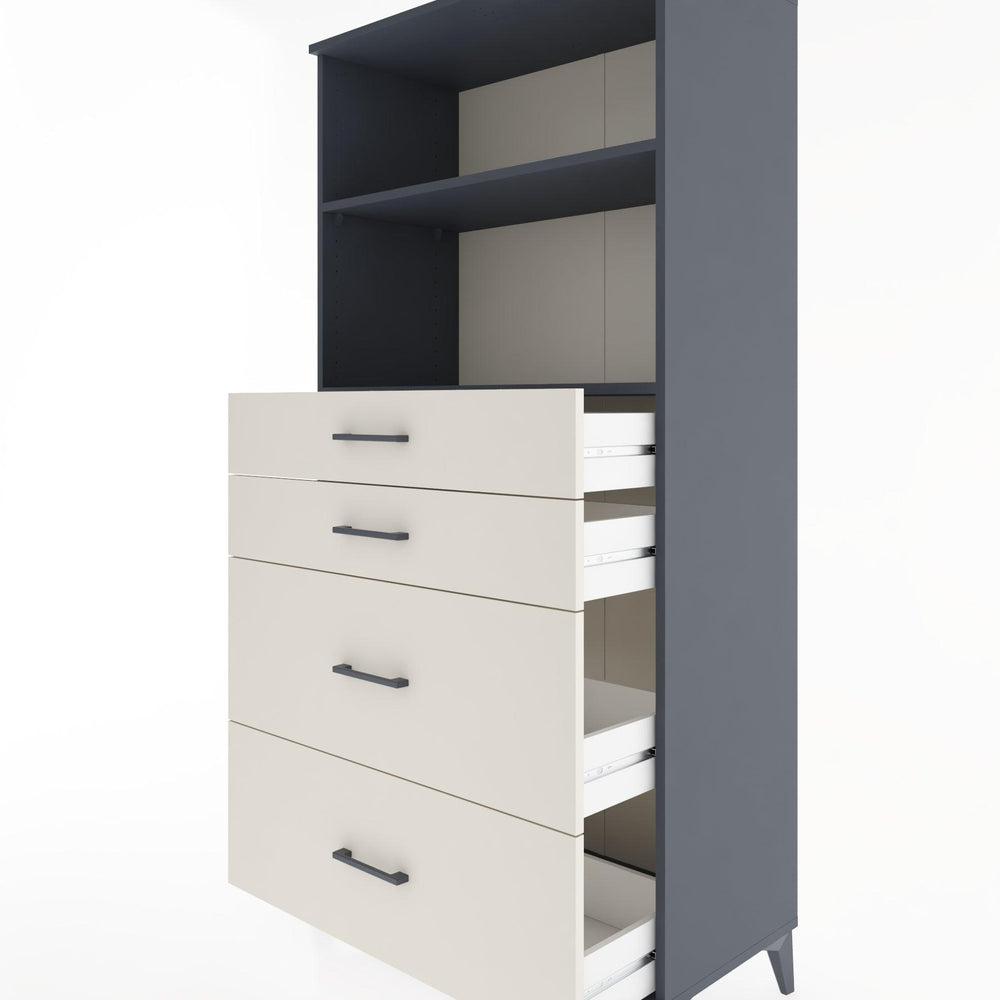 Woodntry Modular Cabinet Anthracite 88x44x170 cm with Drawers and Shelves CR47-2