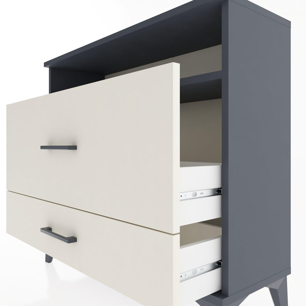 Woodntry Modüler Şifonyer İki Çekmeceli V7 88x30x68 cm Antrasit - Woodntry