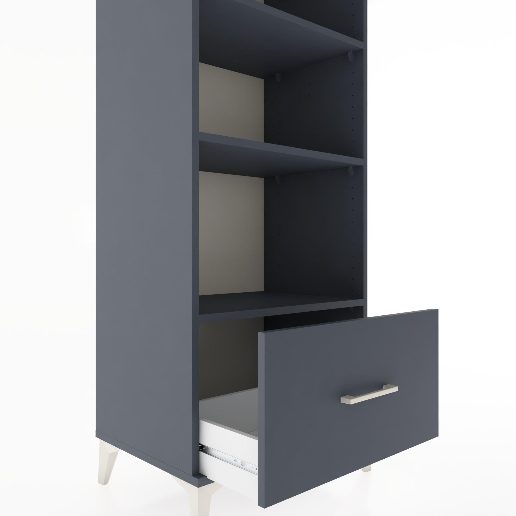 Woodntry Modular Cabinet Anthracite 60x44x170 cm with Drawers and Shelves CR44-2