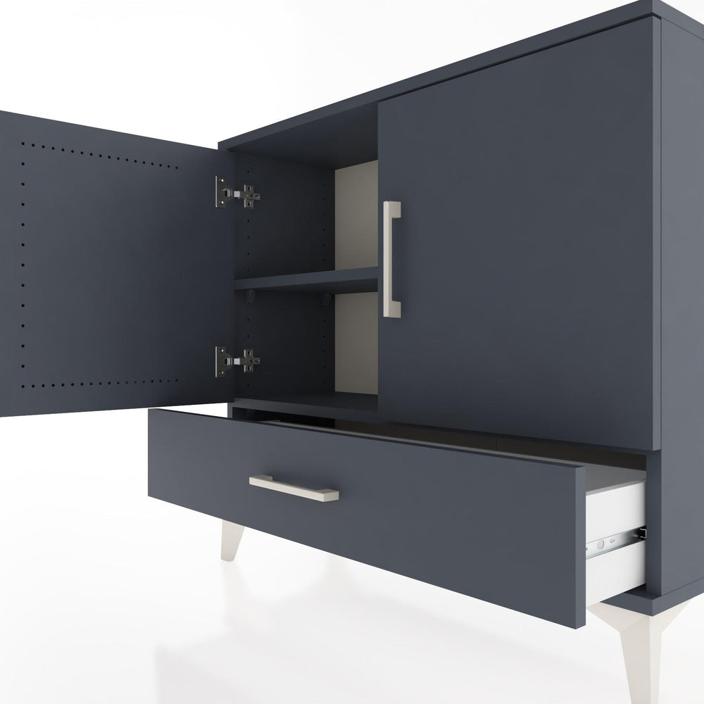 Woodntry Modüler Şifonyer Kapak ve Çekmeceli V1 88x30x68 cm Antrasit - Woodntry