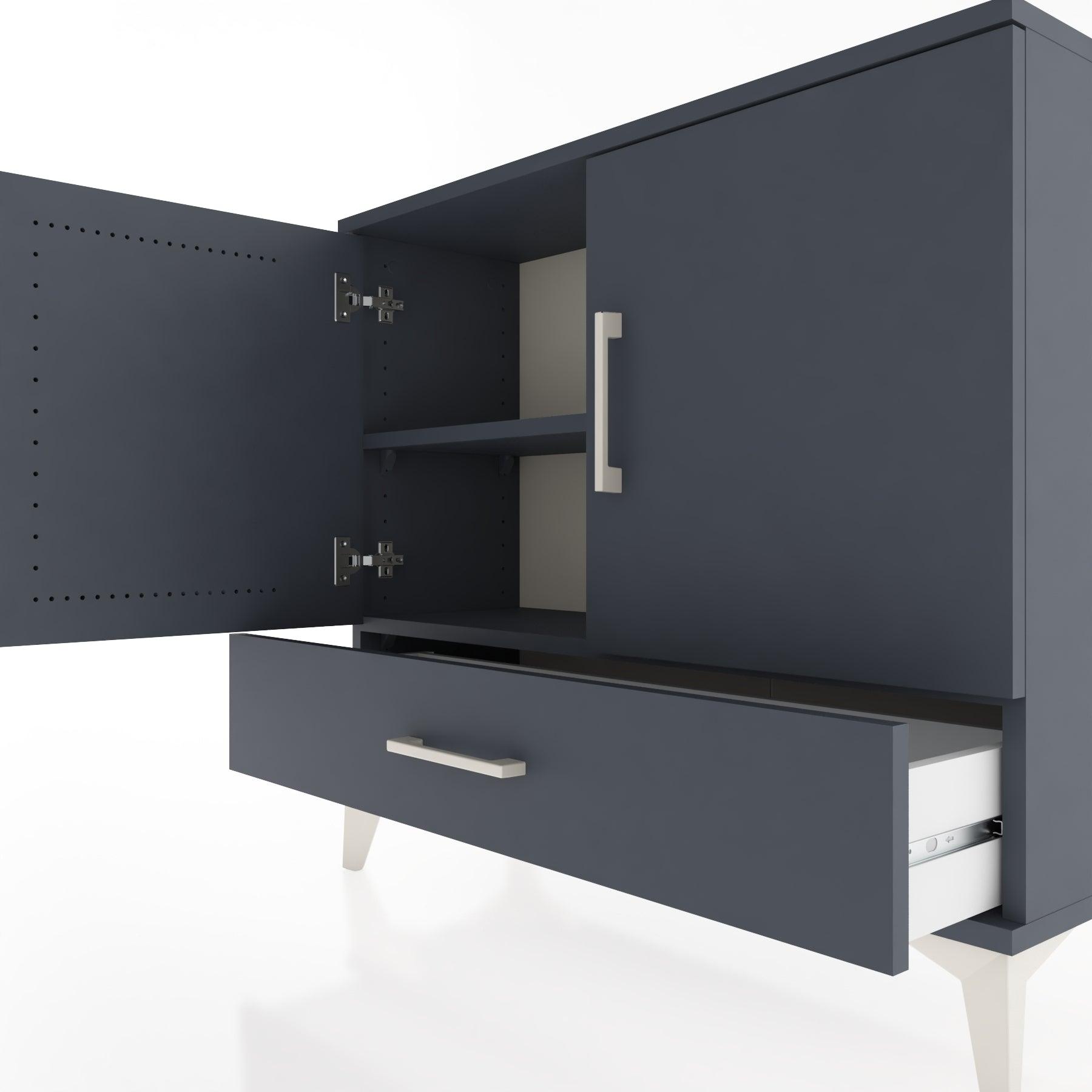 Woodntry Modüler Şifonyer Kapak ve Çekmeceli V1 88x30x68 cm Antrasit - Woodntry