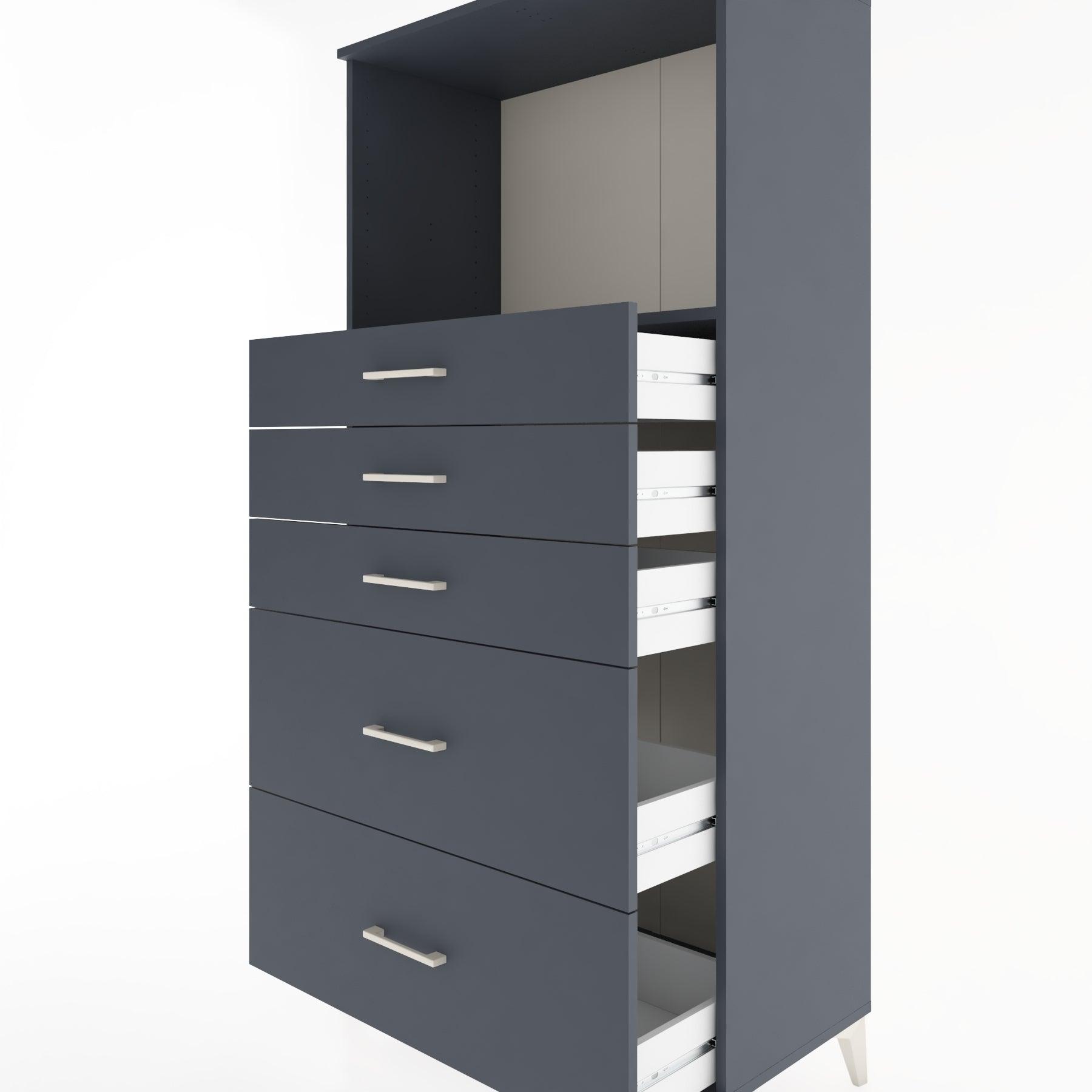 Woodntry Modular Cabinet Anthracite 88x44x170 cm with Drawers and Shelves CR46-2
