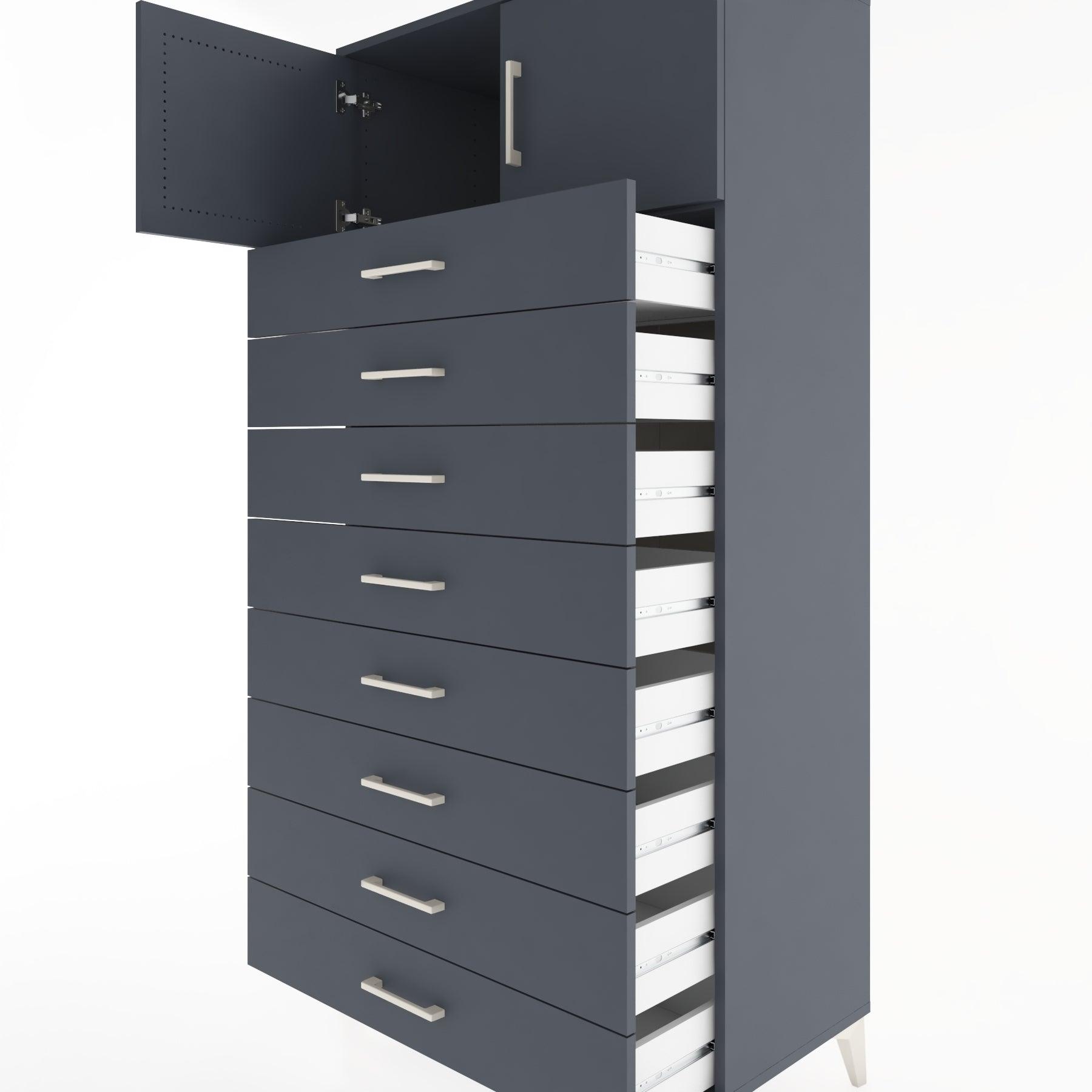 Woodntry Modular Cabinet Anthracite 88x44x170 cm with Doors and Drawers KC1-2