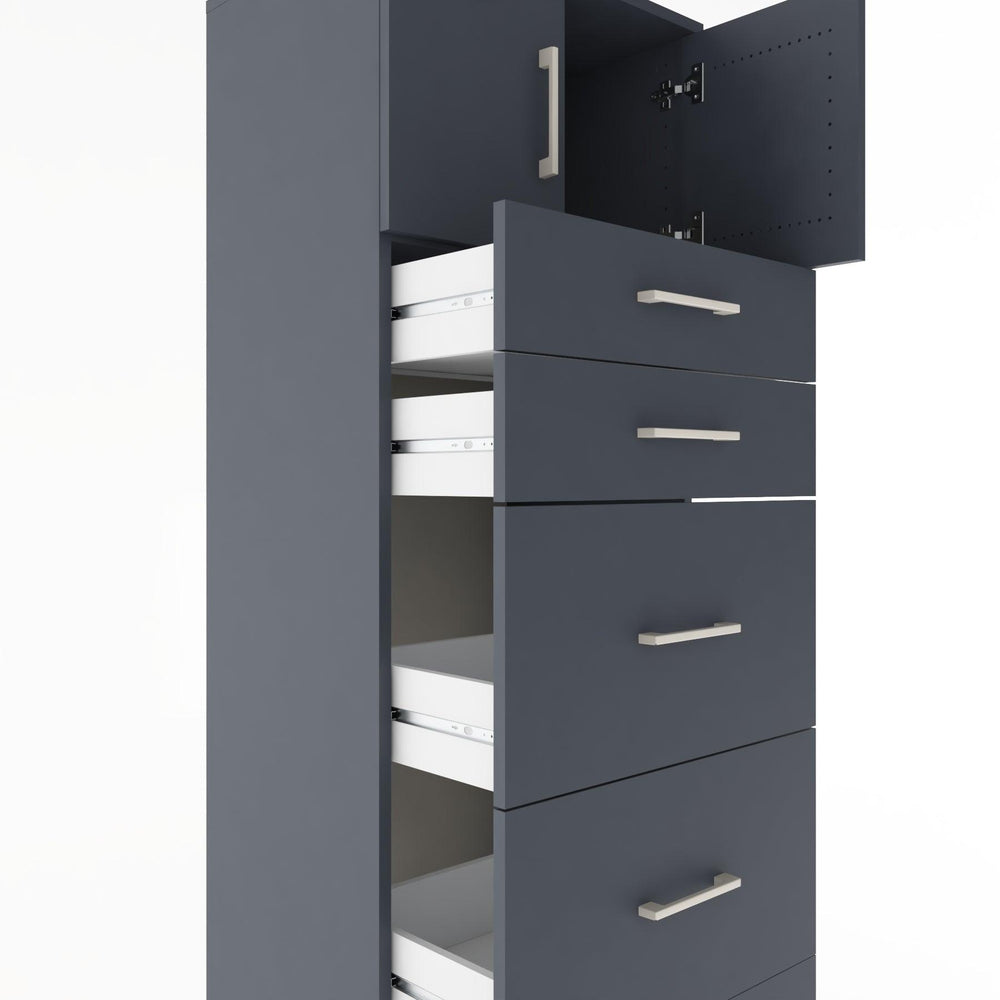 Woodntry Modular Cabinet Anthracite 60x44x170 cm with Doors and Drawers KC22-2