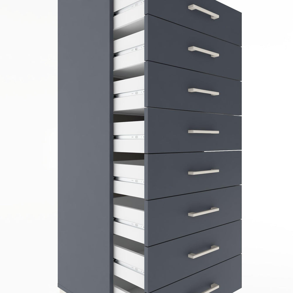 Woodntry Modüler Dolap Antrasit 60x44x170 cm Çekmeceli ve Raflı CR32-2