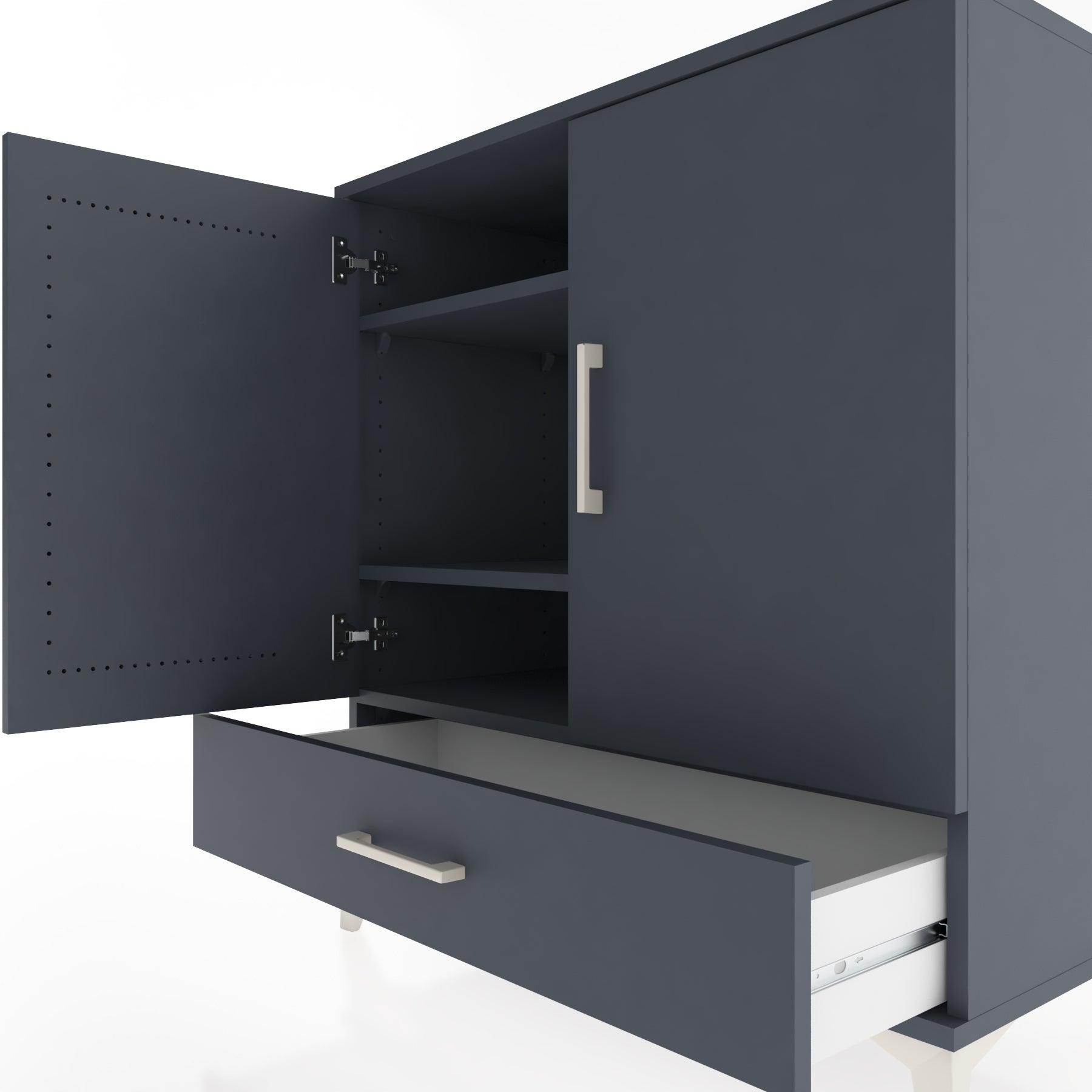 Woodntry Modular Dresser Anthracite 88x44x84 cm with Cover and Drawer KC71-2
