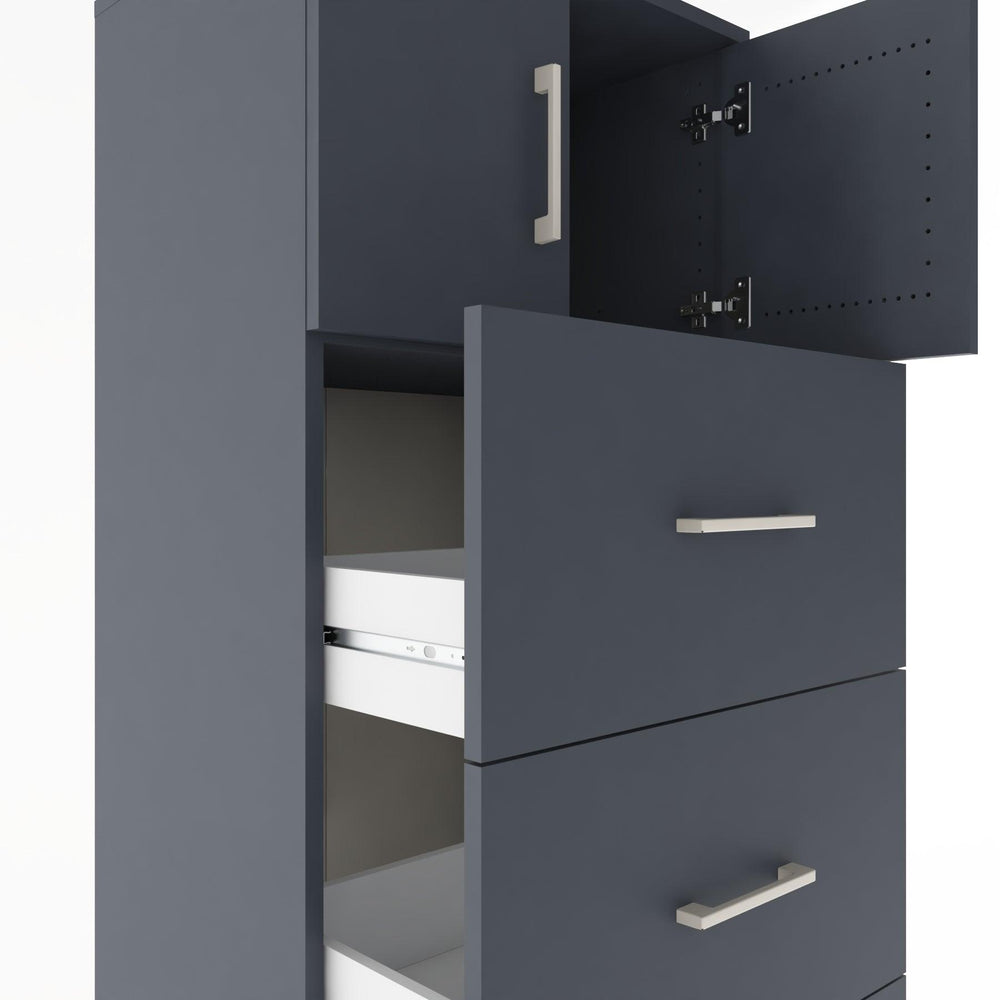 Woodntry Modular Cabinet Anthracite 60x44x170 cm with Doors and Drawers KC25-2