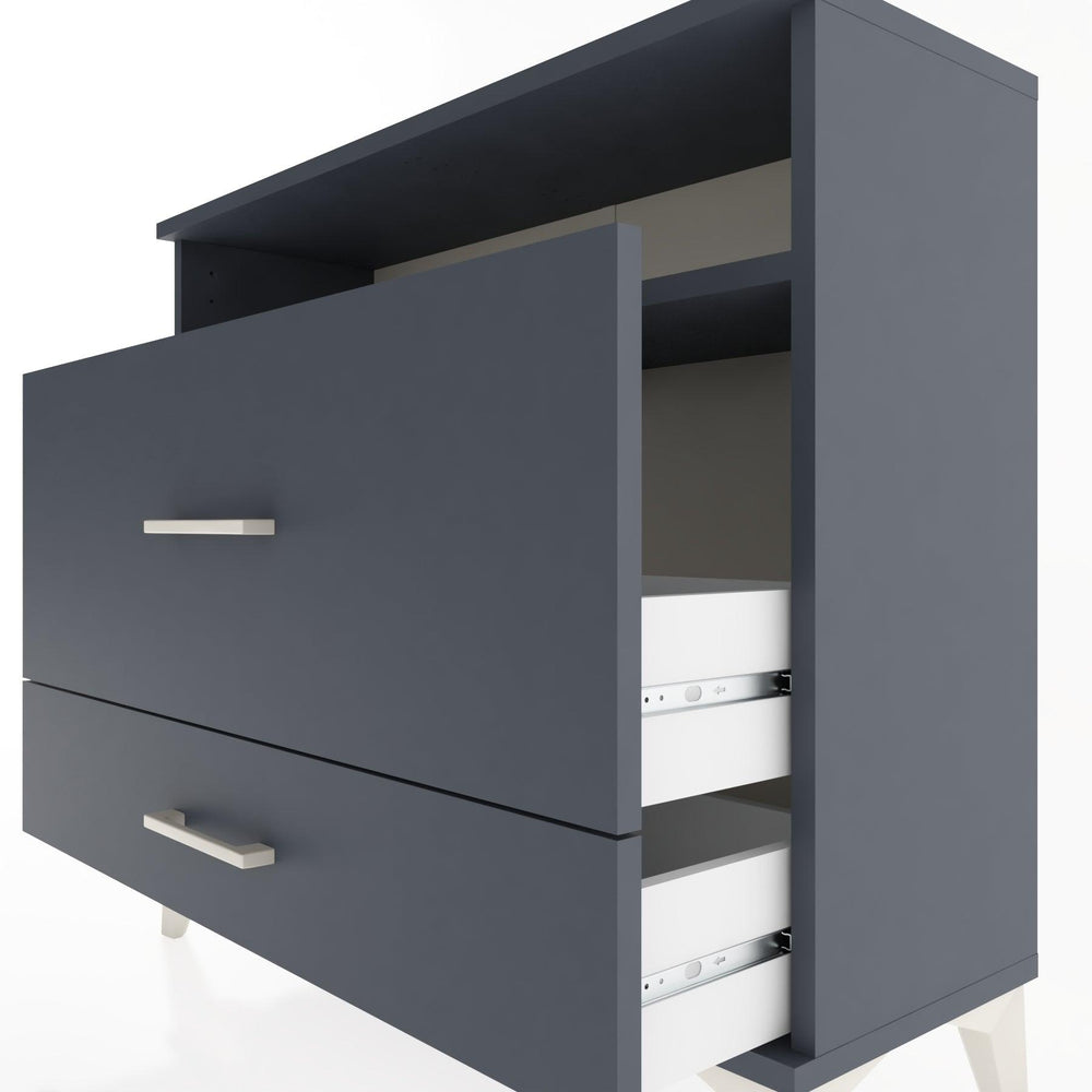 Woodntry Modüler Şifonyer İki Çekmeceli V7 88x30x68 cm Antrasit - Woodntry