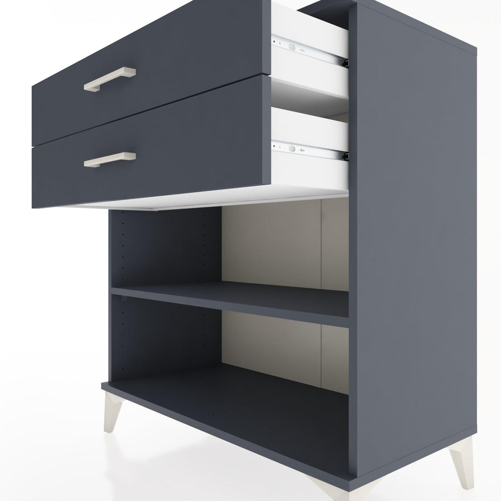 Woodntry Modüler Şifonyer Antrasit 88x44x84 cm Çekmeceli ve Raflı CR14-2