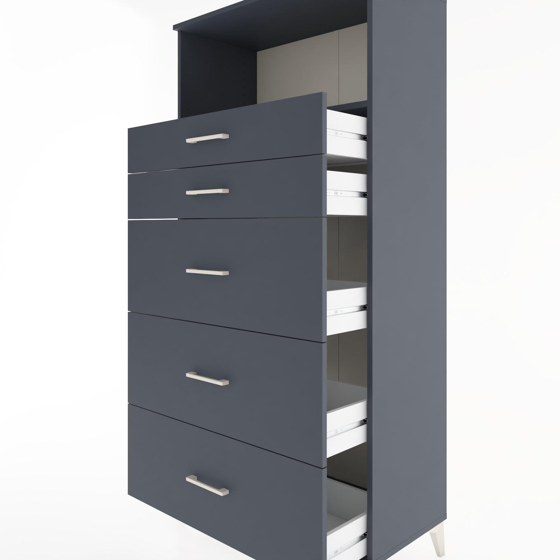 Woodntry Modular Cabinet Anthracite 88x44x170 cm with Drawers and Shelves CR50-2