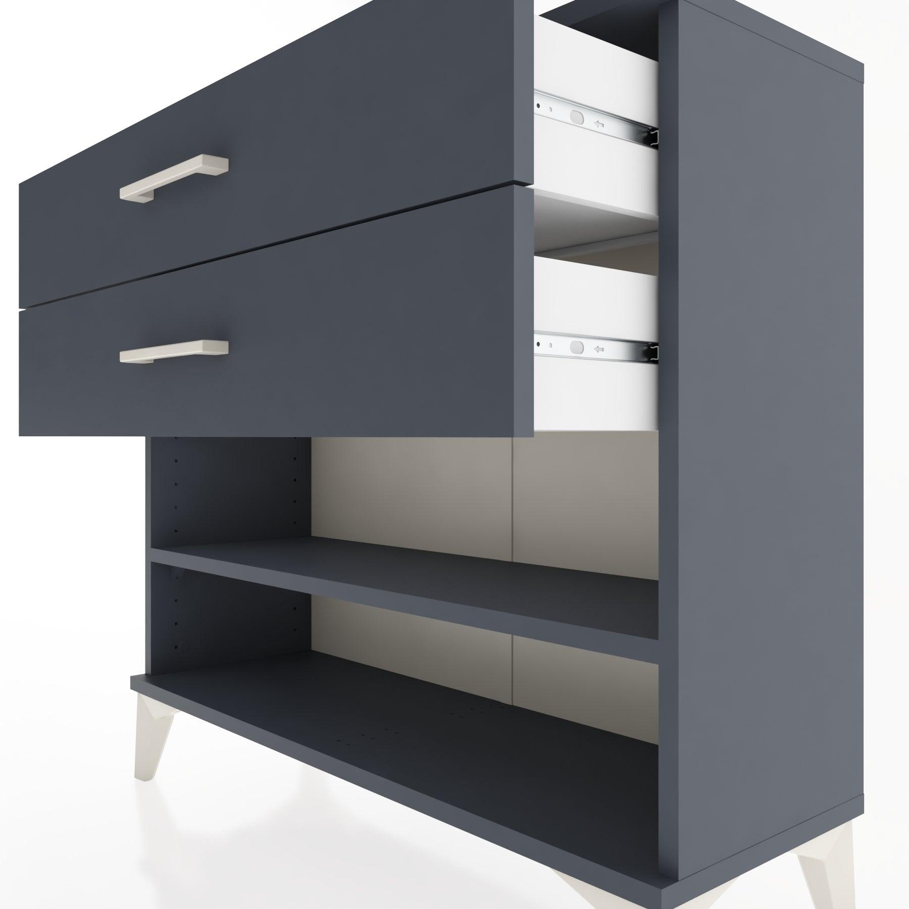 Woodntry Modüler Şifonyer İki Çekmeceli V1 88x30x68 cm Antrasit - Woodntry