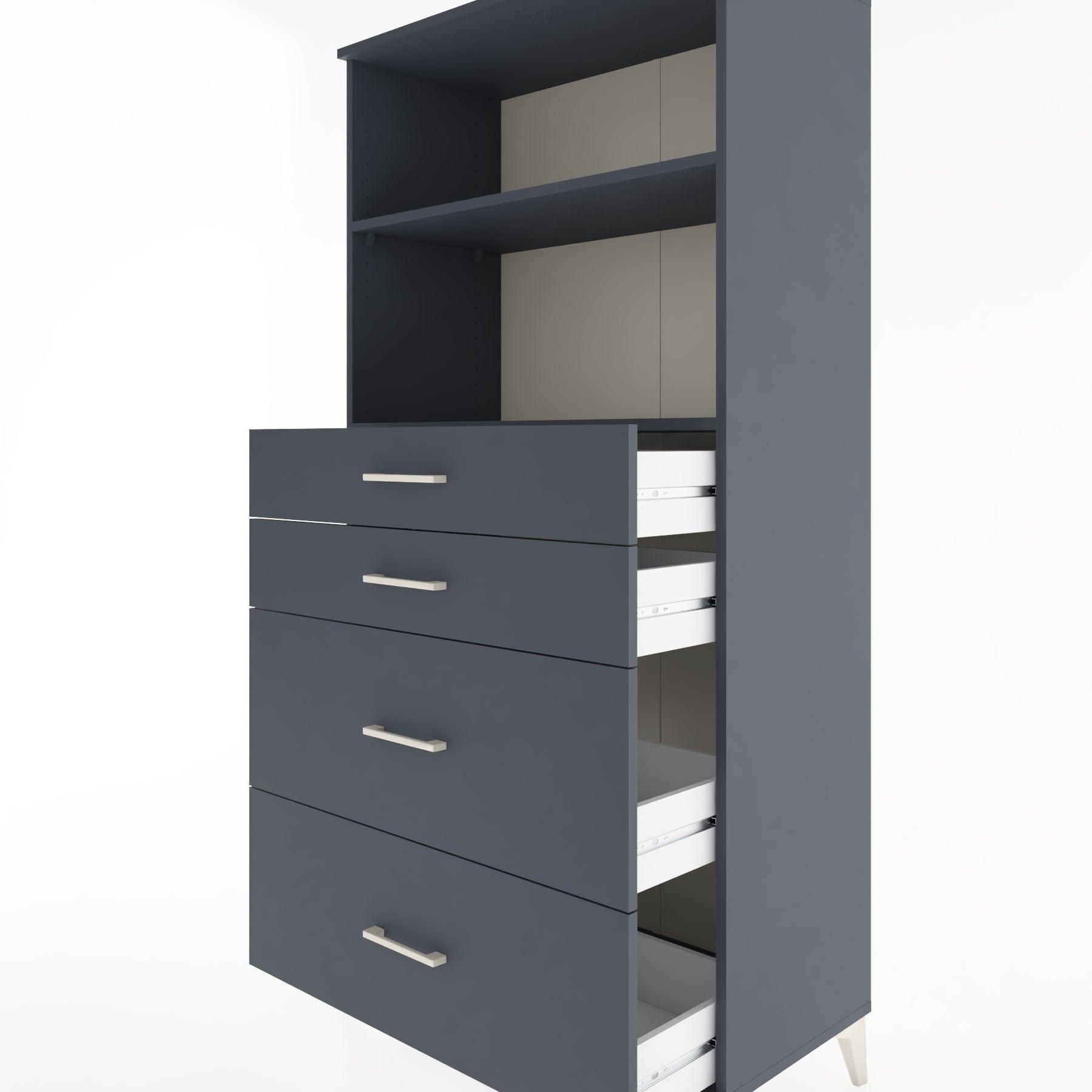 Woodntry Modular Cabinet Anthracite 88x44x170 cm with Drawers and Shelves CR47-2