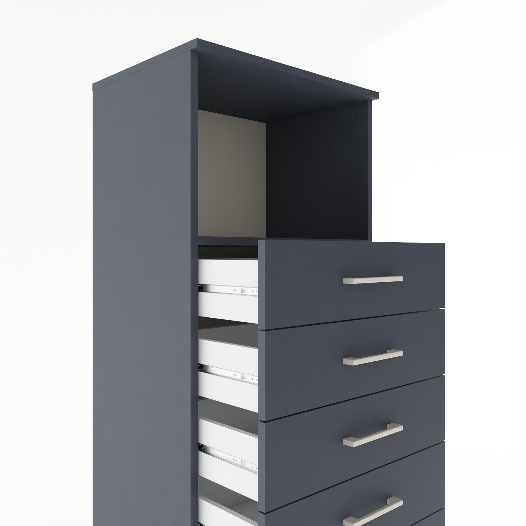 Woodntry Modular Cabinet Anthracite 60x44x170 cm with Drawers and Shelves CR38-2