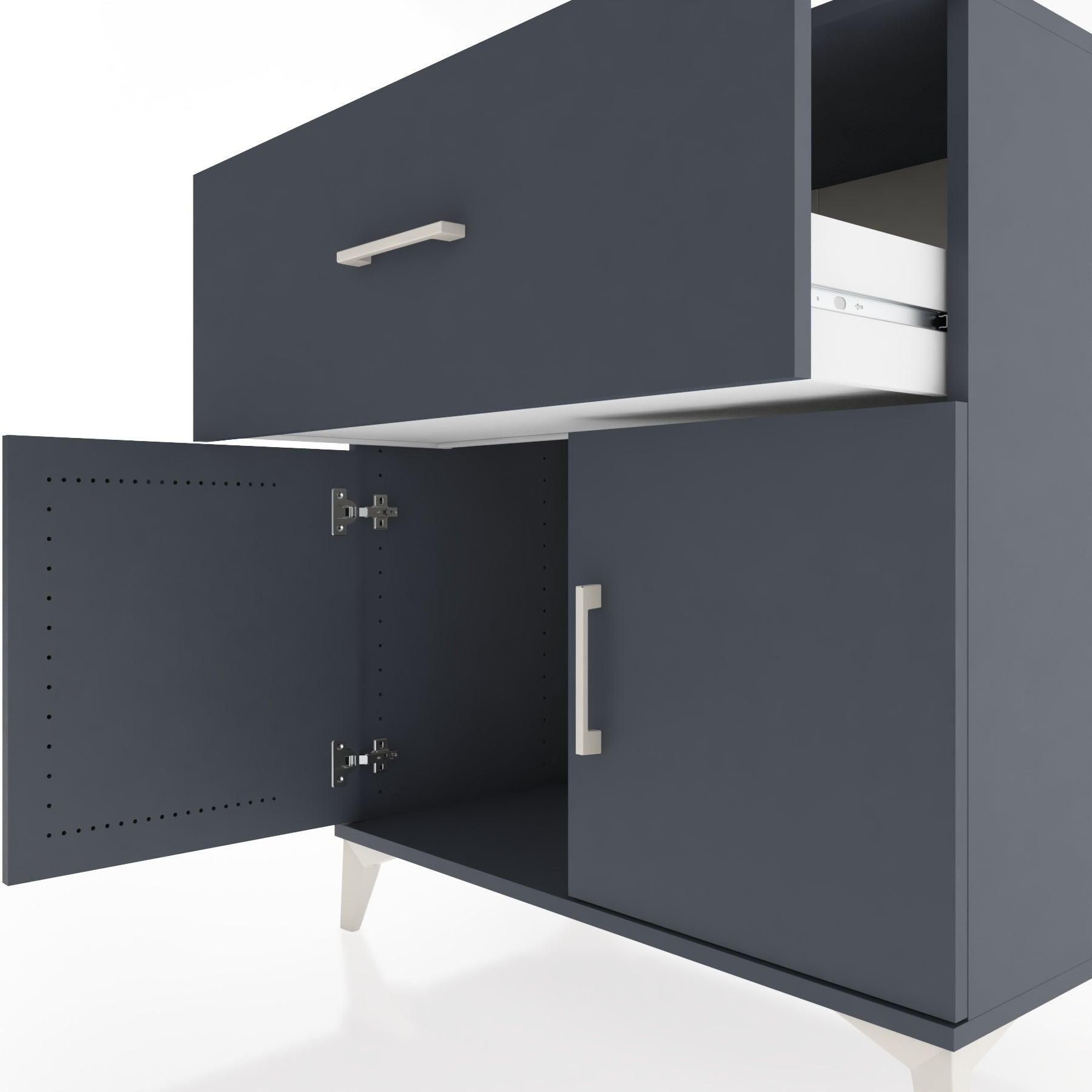 Woodntry Modular Dresser Anthracite 88x44x84 cm with Cover and Drawer KC51-2