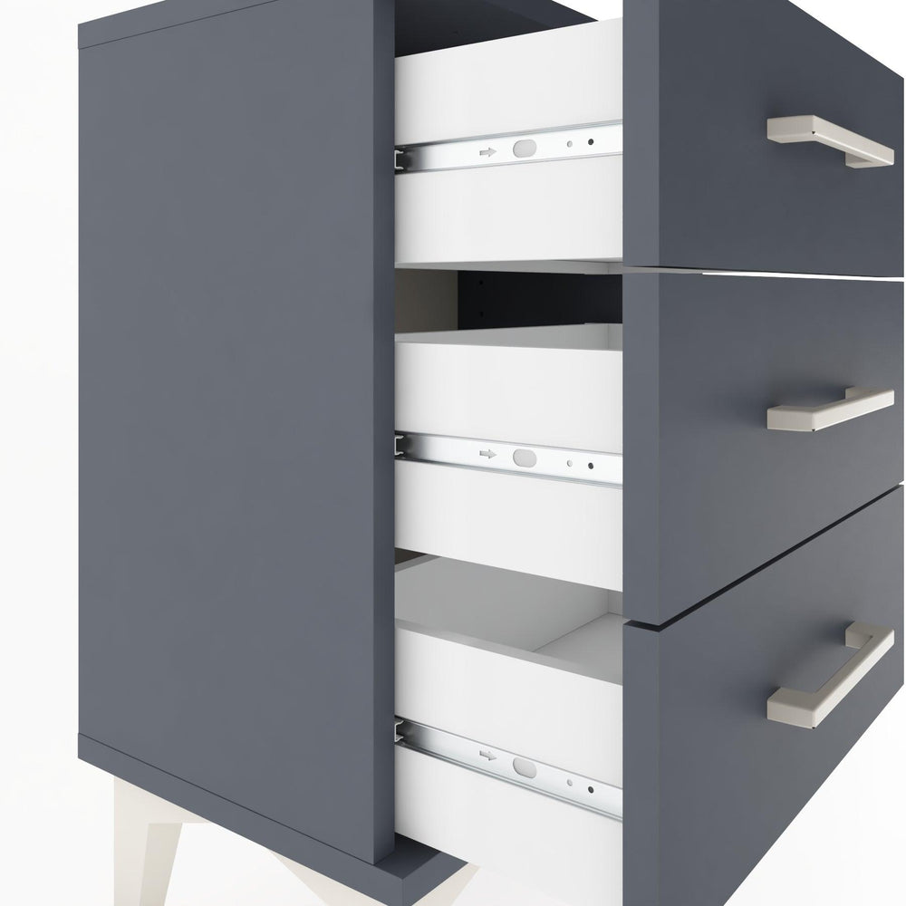 Woodntry Modüler Komodin Üç Çekmeceli 44x30x52 cm Antrasit - Woodntry