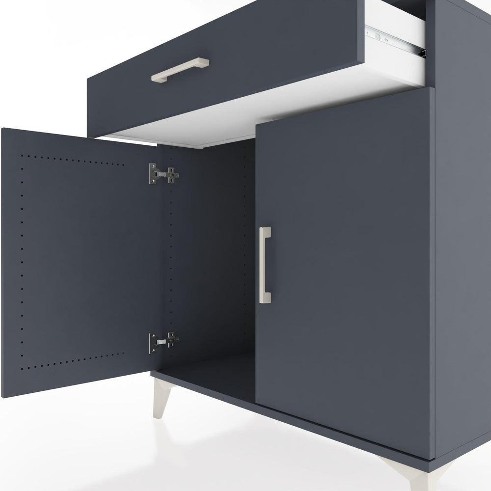 Woodntry Modüler Şifonyer Antrasit 88x44x84 cm Kapaklı ve Çekmeceli KC81-2