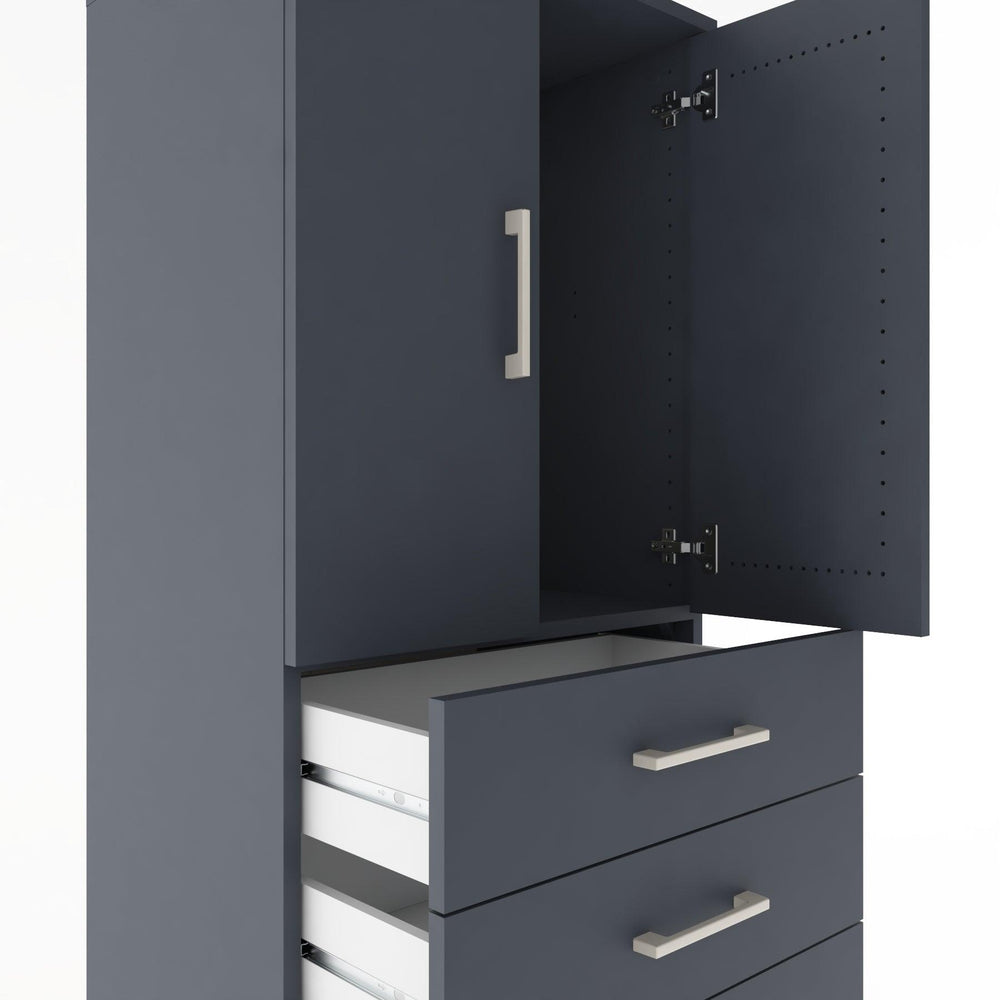 Woodntry Modular Cabinet Anthracite 60x44x170 cm with Doors and Drawers KC12-2