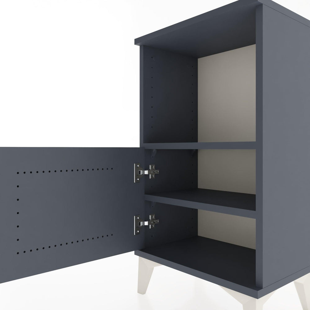 Woodntry Modüler Komodin Raf ve Tek Kapaklı V1 44x30x68 cm Antrasit - Woodntry