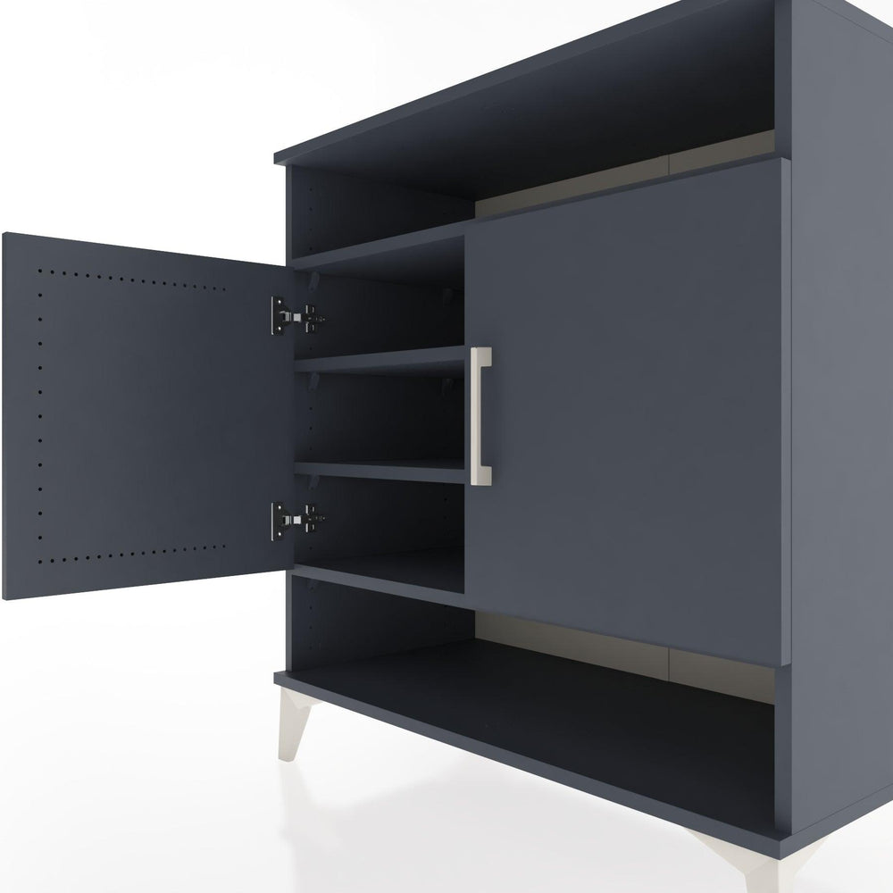 Woodntry Modüler Şifonyer Antrasit 88x44x84 cm Kapaklı ve Raflı KR67-2