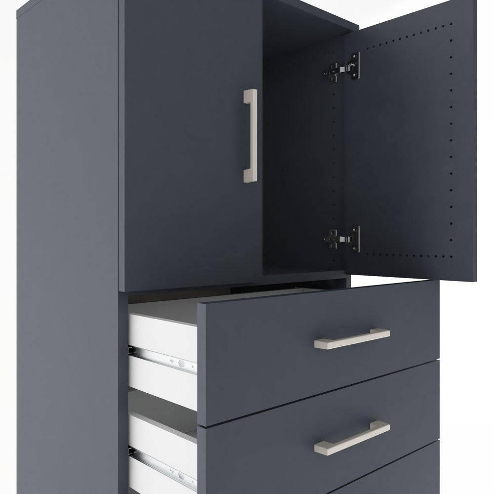 Woodntry Modular Cabinet Anthracite 60x44x170 cm with Doors and Drawers KC18-2
