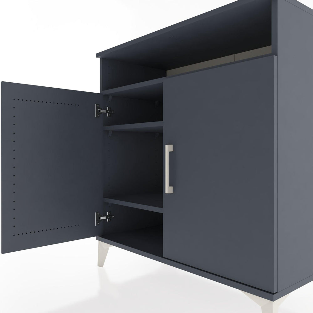 Woodntry Modüler Şifonyer Antrasit 88x44x84 cm Kapaklı ve Raflı KR83-2