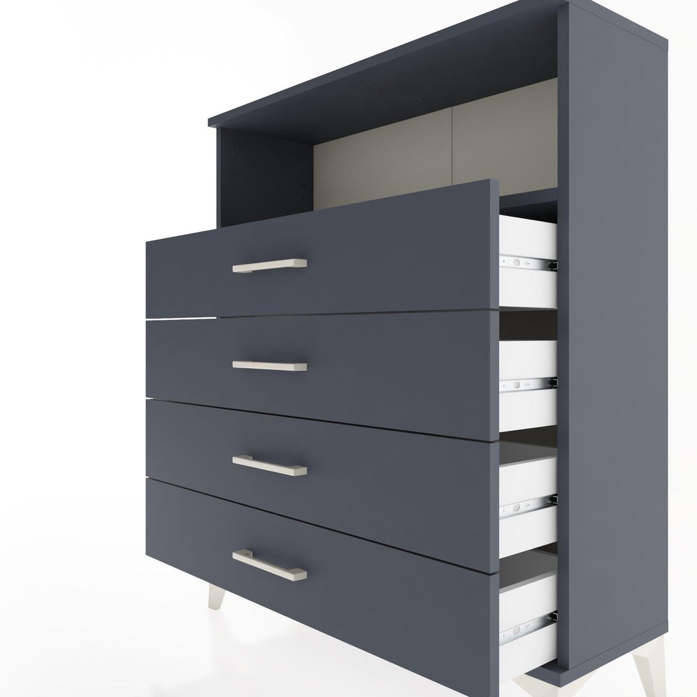 Woodntry Modüler Şifonyer Antrasit 88x30x94 cm Çekmeceli ve Raflı CR19-2