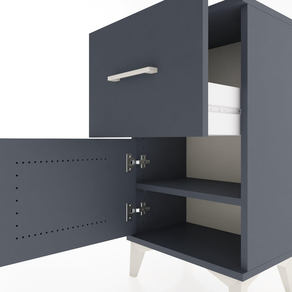 Woodntry Modüler Komodin Çekmece ve Kapaklı V1 44x30x68 cm Antrasit - Woodntry