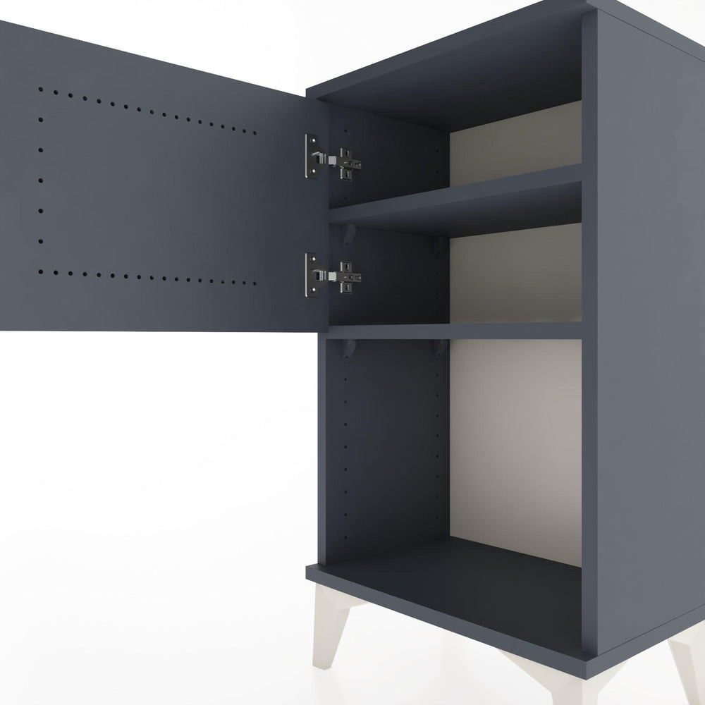 Woodntry Modüler Komodin Raf ve Tek Kapaklı V2 44x30x68 cm Antrasit - Woodntry