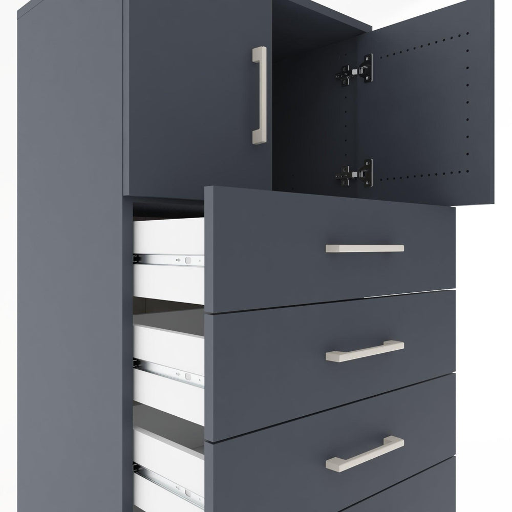 Woodntry Modular Cabinet Anthracite 60x44x170 cm with Doors and Drawers KC17-2
