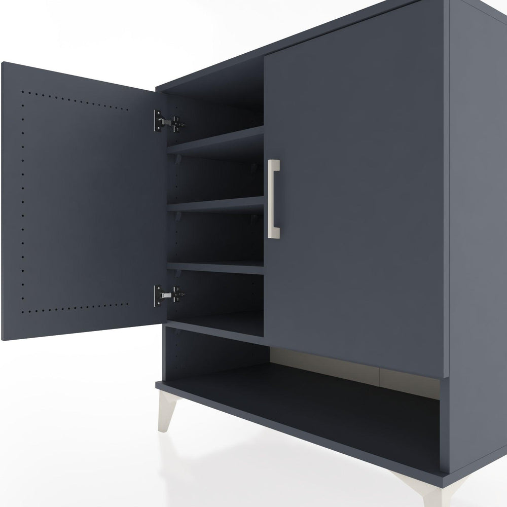 Woodntry Modüler Şifonyer Antrasit 88x44x84 cm Kapaklı ve Raflı KR74-2