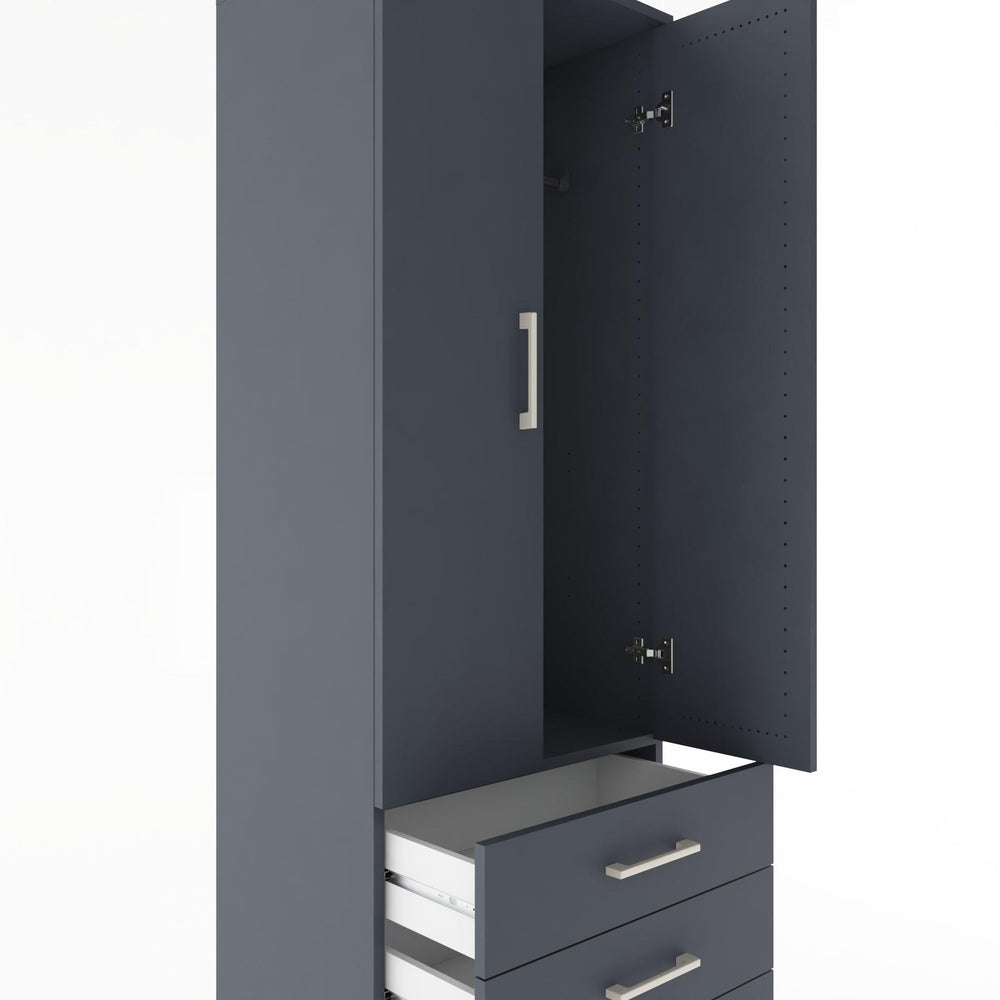 Woodntry Modular Cabinet Anthracite 60x44x170 cm with Doors and Drawers KC28-2