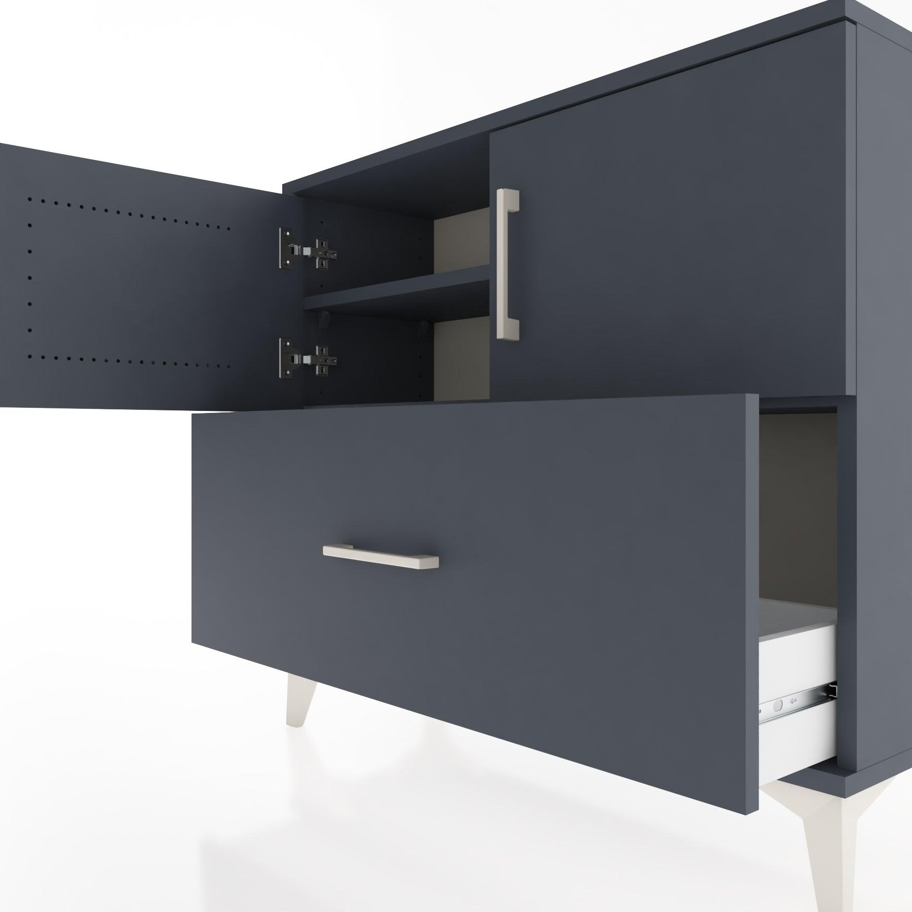 Woodntry Modüler Şifonyer Kapak ve Çekmeceli V2 88x30x68 cm Antrasit - Woodntry