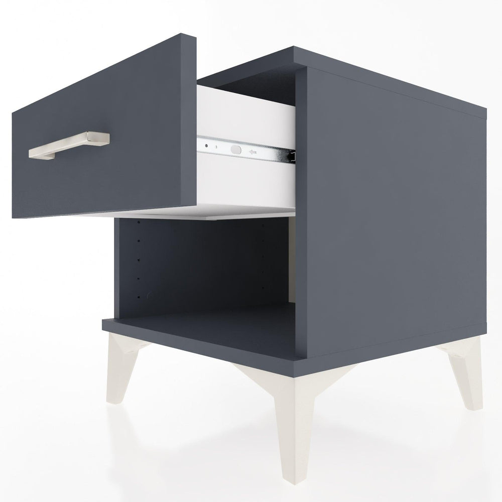 Woodntry Modular Nightstand Anthracite 44x44x36 cm with Drawer and Shelf CR1-2