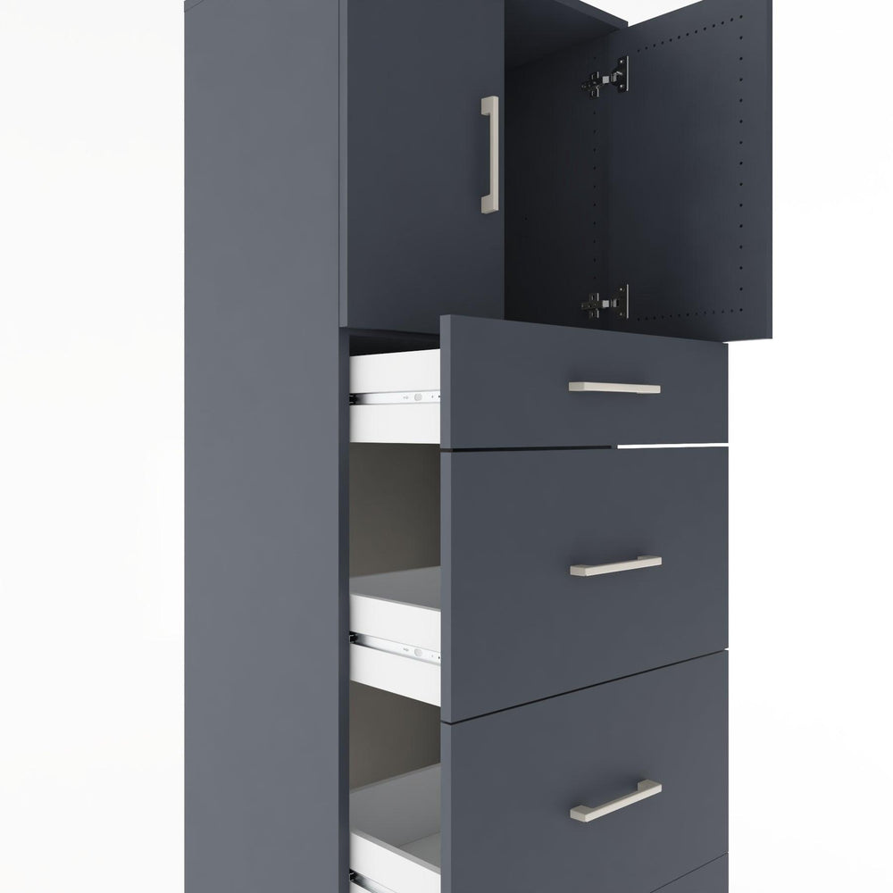 Woodntry Modular Cabinet Anthracite 60x44x170 cm with Doors and Drawers KC23-2