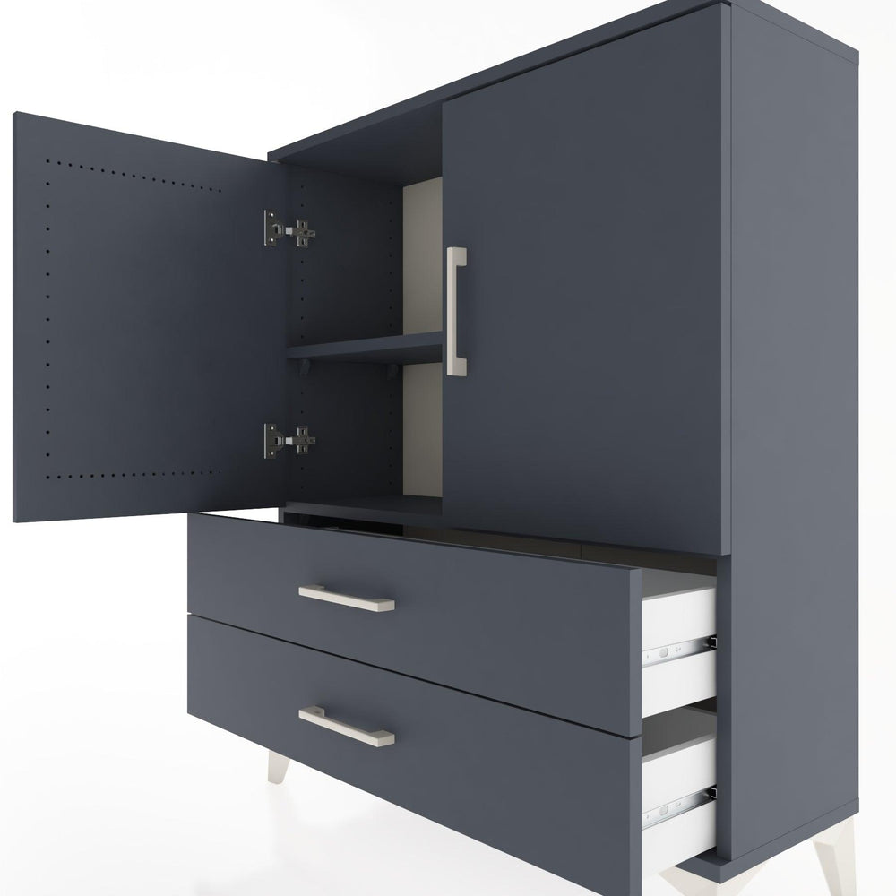 Woodntry Modüler Şifonyer Antrasit 88x30x94 cm Kapaklı ve Çekmeceli KC6-2