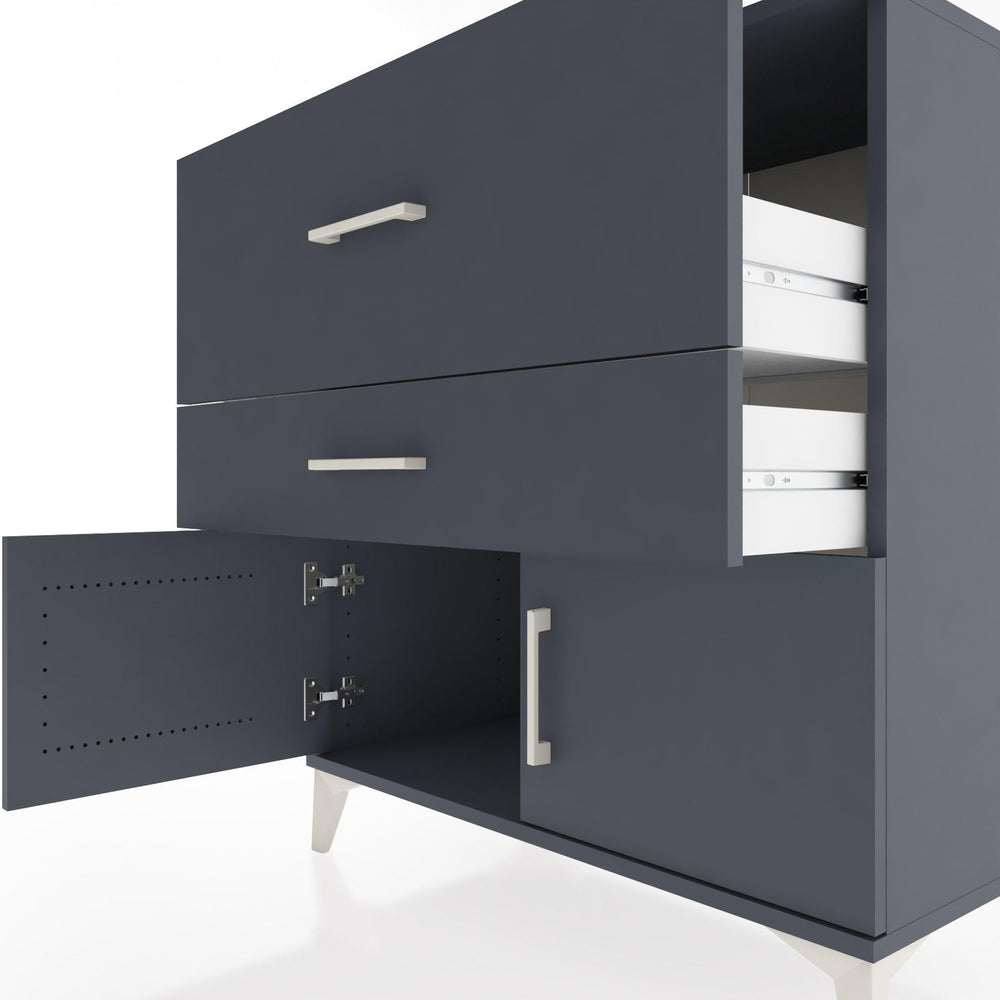 Woodntry Modular Dresser Anthracite 88x44x84 cm with Cover and Drawer KC106-2