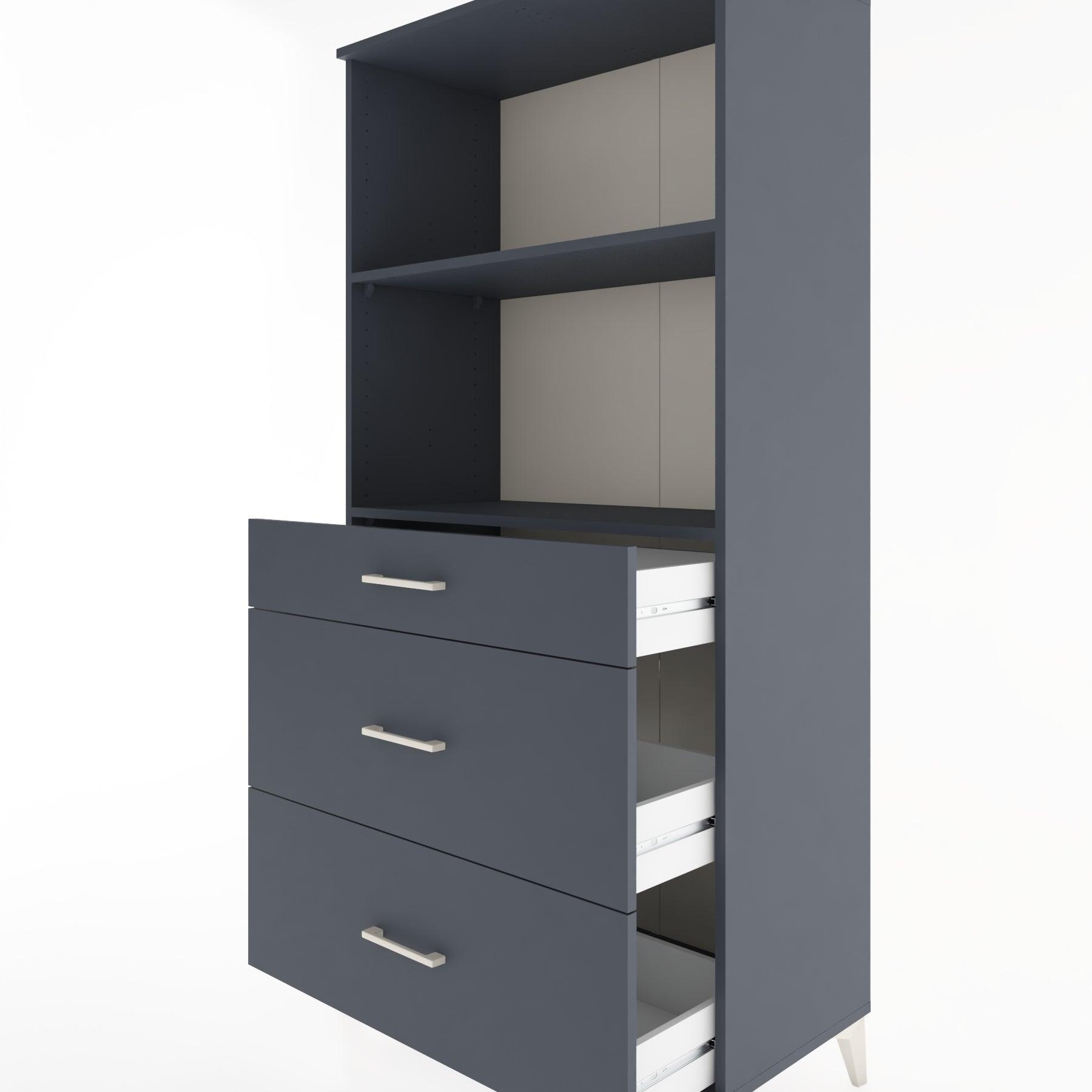 Woodntry Modular Cabinet Anthracite 88x44x170 cm with Drawers and Shelves CR48-2