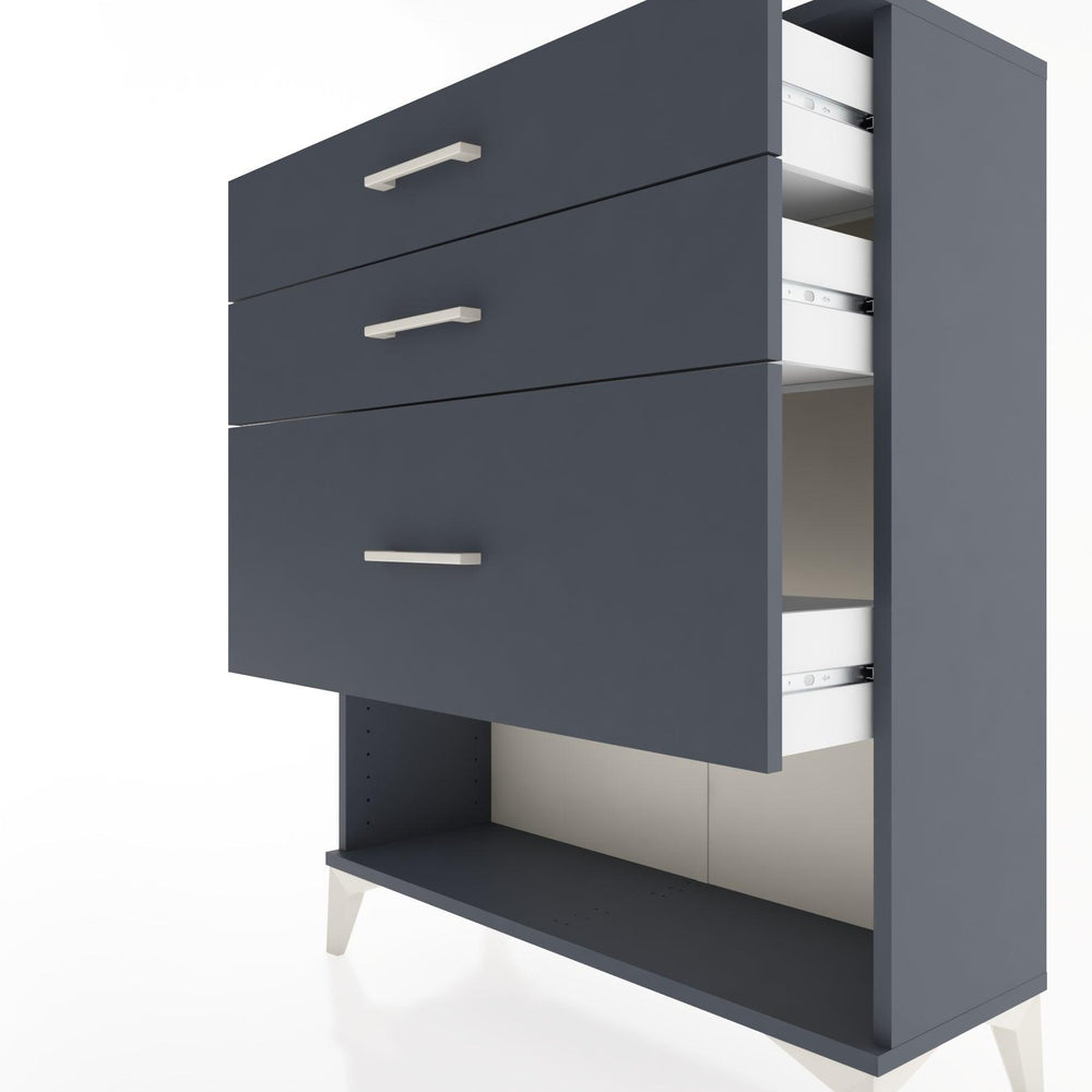 Woodntry Modular Dresser Anthracite 88x30x94 cm with Drawers and Shelves CR15-2