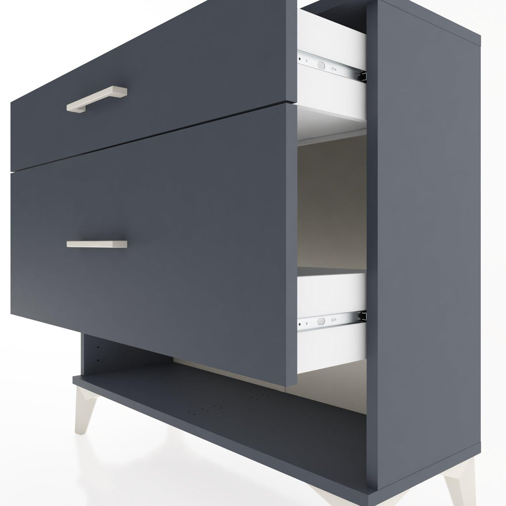 Woodntry Modüler Şifonyer İki Çekmeceli V8 88x30x68 cm Antrasit - Woodntry