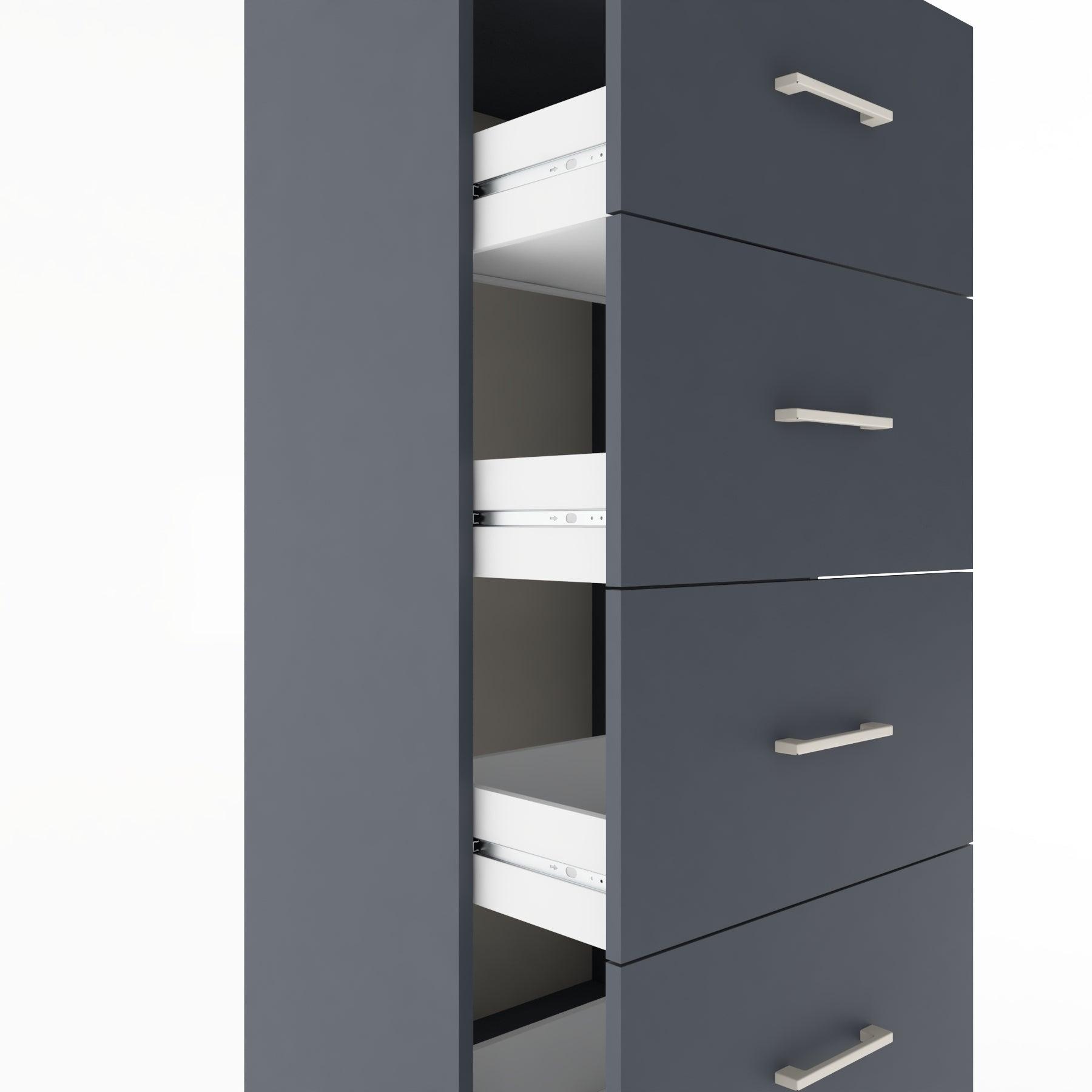 Woodntry Modüler Dolap Antrasit 60x44x170 cm Çekmeceli ve Raflı CR52-2