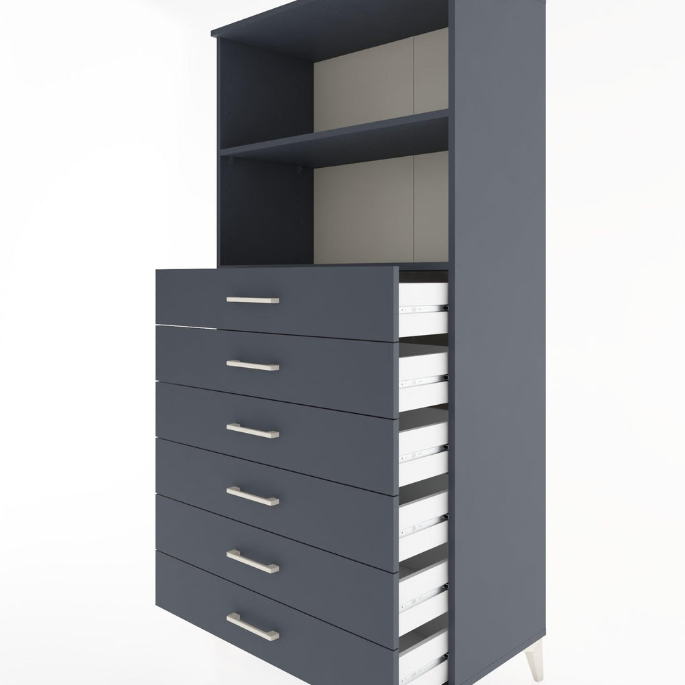Woodntry Modular Cabinet Anthracite 88x44x170 cm with Drawers and Shelves CR34-2