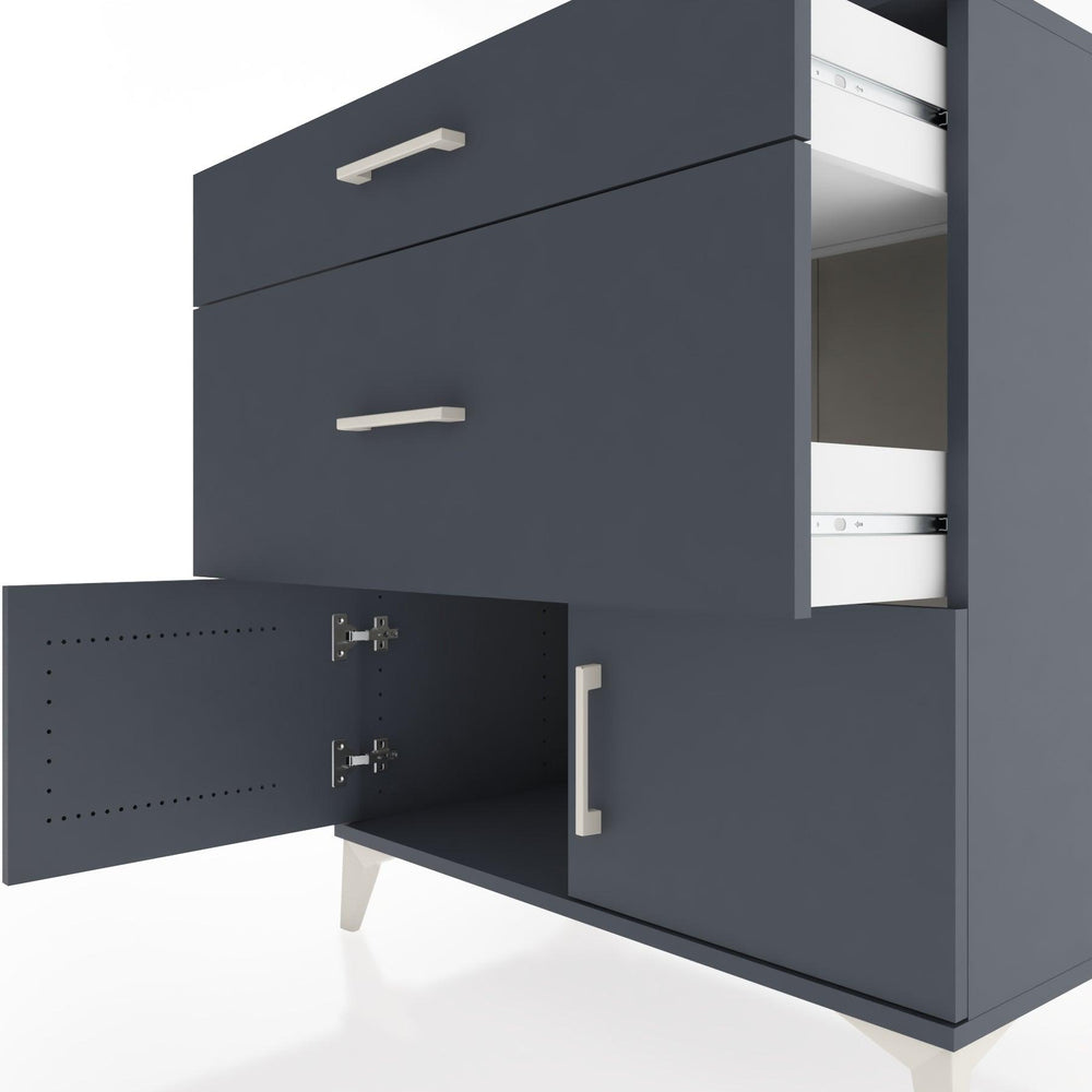 Woodntry Modular Dresser Anthracite 88x44x84 cm with Cover and Drawer KC116-2