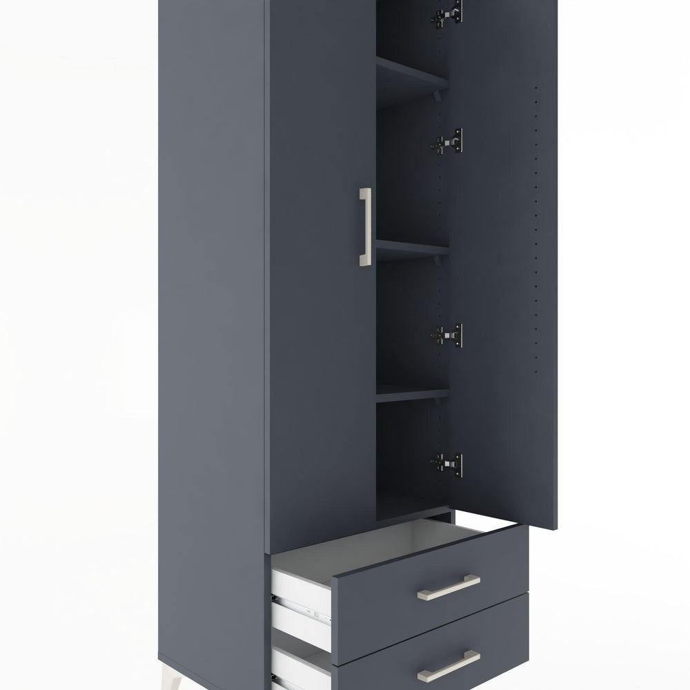 Woodntry Modular Cabinet Anthracite 60x44x170 cm with Doors and Drawers KC7-2