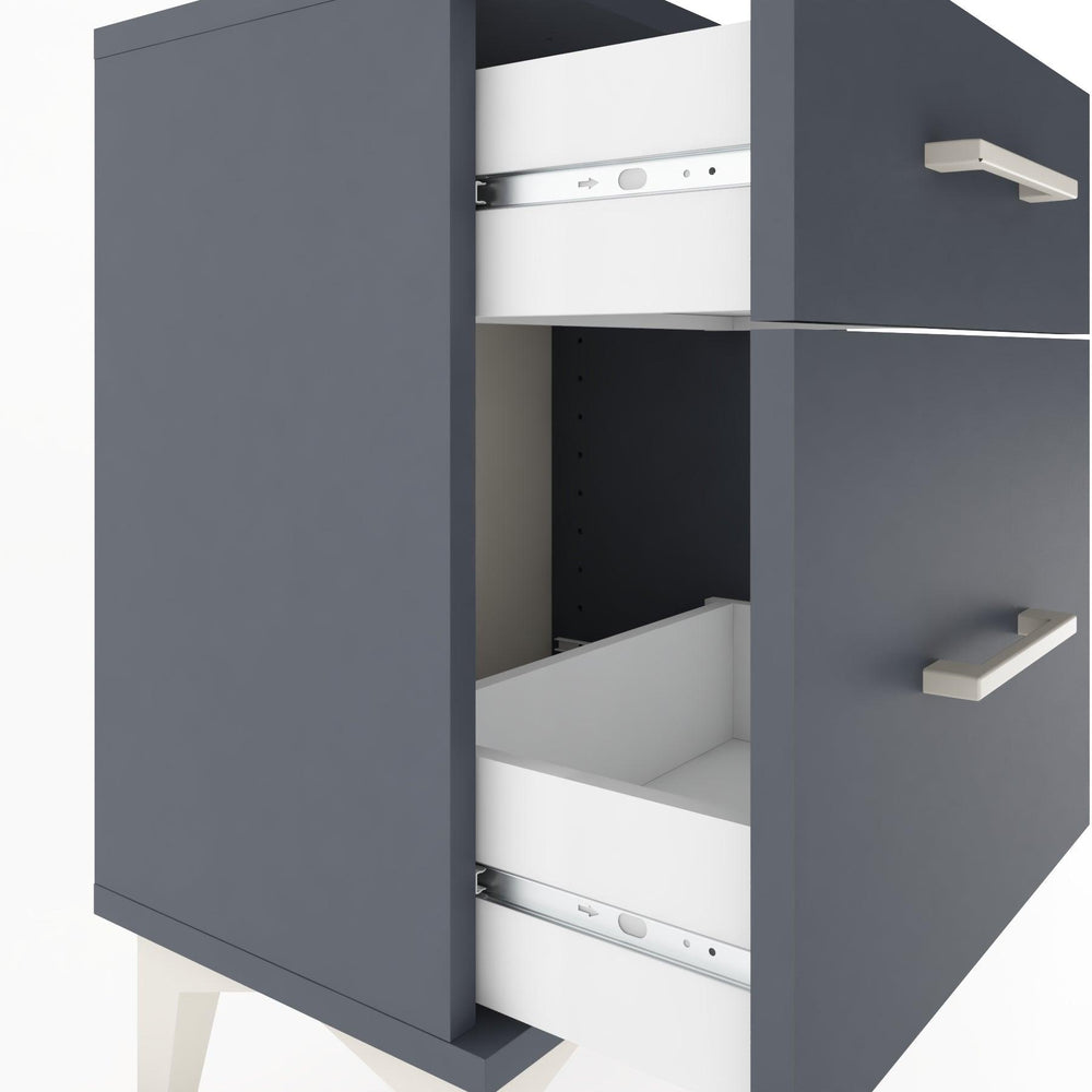 Woodntry Modüler Komodin Küçük ve Büyük Çekmece 44x30x52 cm Antrasit - Woodntry